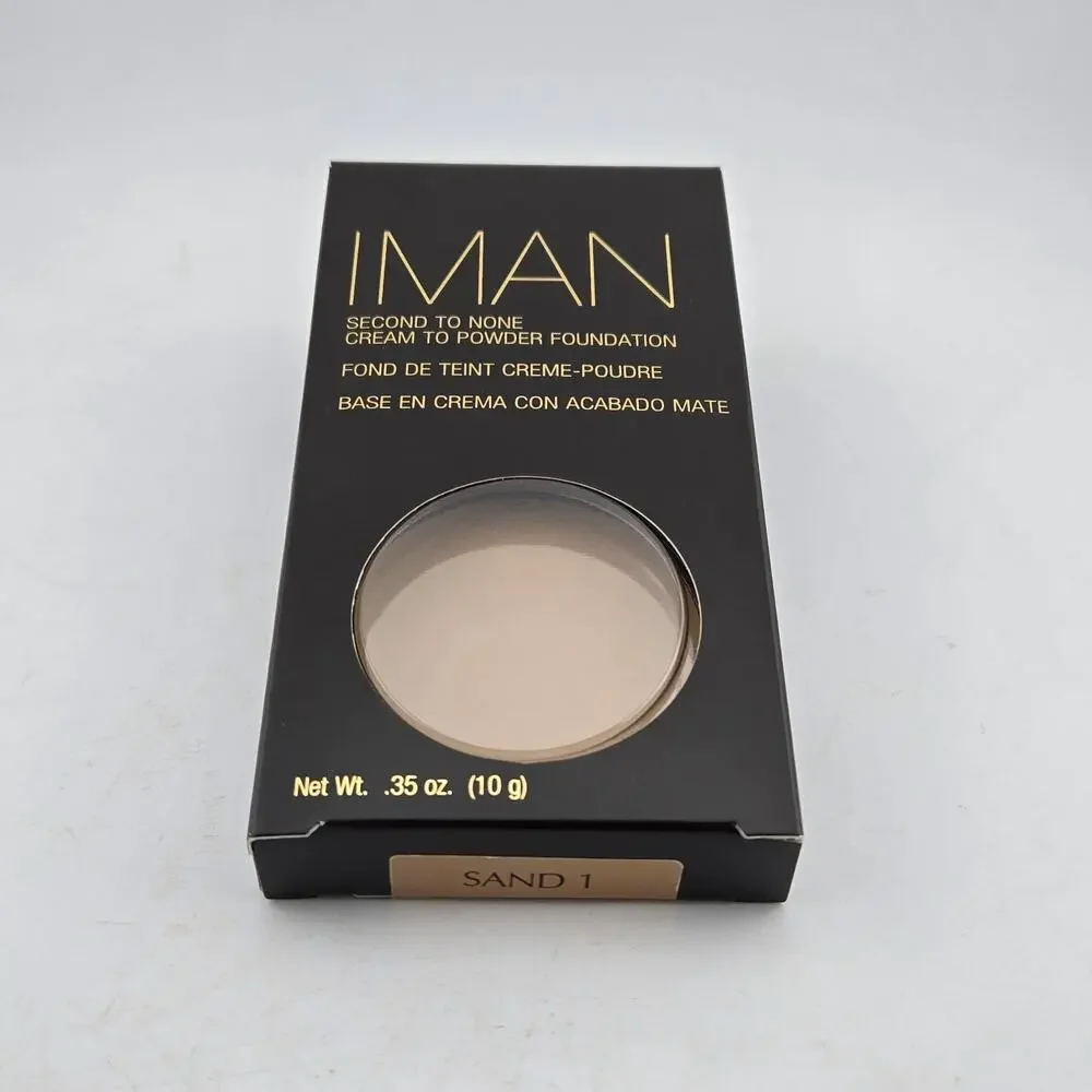 IMAN Second to None Cream to Powder Foundation SAND 1 Set Of 2 NIB Sealed .35oz